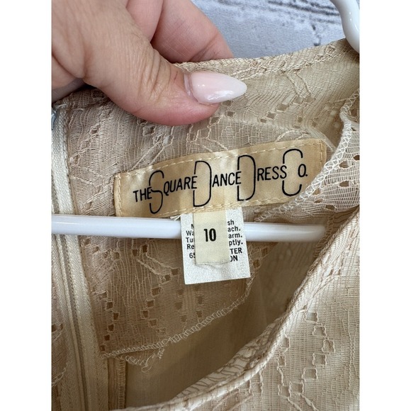 VTG 80's Western Cowgirl Rodeo Square Dance‎ Tiered Eyelet Dress Sz Small NWT - Picture 6 of 16